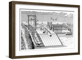 Roller Bridge or Inclined Plane for Transferring Vessels from One Level of a Canal to Another, 1737-null-Framed Giclee Print