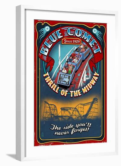 Roller Coaster - Vintage Sign-Lantern Press-Framed Art Print