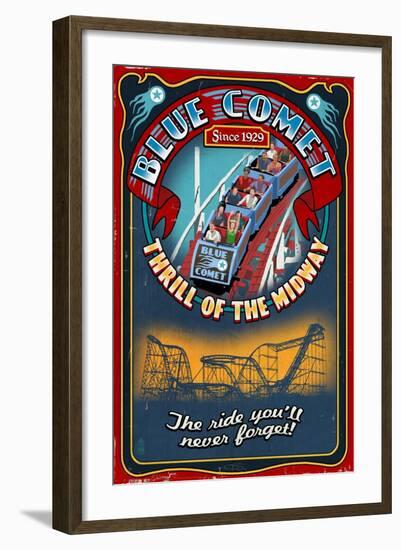 Roller Coaster - Vintage Sign-Lantern Press-Framed Art Print