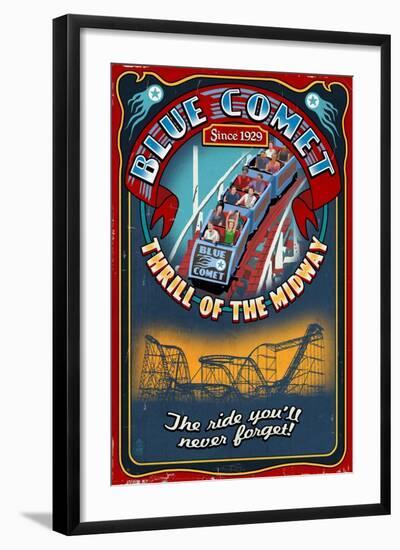 Roller Coaster - Vintage Sign-Lantern Press-Framed Art Print