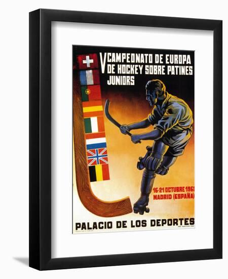 Roller Hockey Promotion-Lantern Press-Framed Art Print