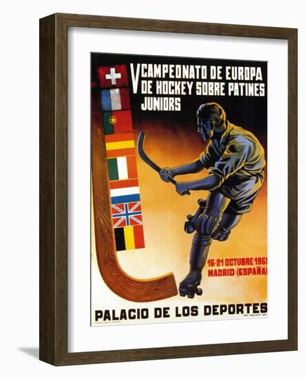 Roller Hockey Promotion-Lantern Press-Framed Art Print