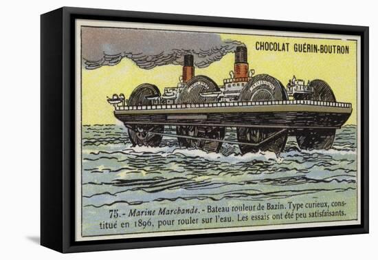Roller Ship Designed by Ernest Bazin, 1896-null-Framed Stretched Canvas