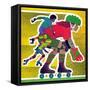 Roller Skate Race - Jack & Jill-Allan Eitzen-Framed Stretched Canvas