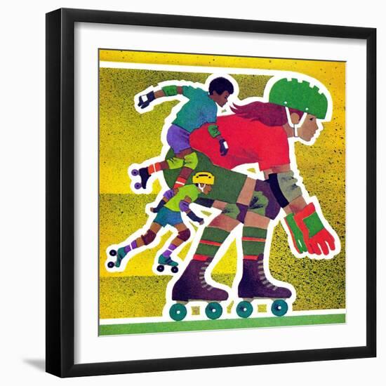 Roller Skate Race - Jack & Jill-Allan Eitzen-Framed Premium Giclee Print