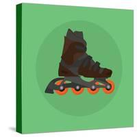 Roller Skates Skater Single Isolated with Green Flat Vector-Teguh Jati-Stretched Canvas