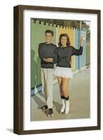 Roller Skating Pairs Competition-null-Framed Art Print