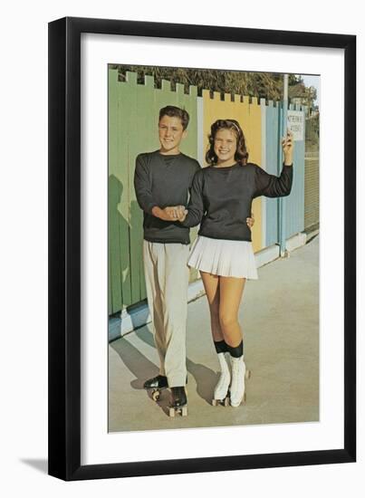 Roller Skating Pairs Competition-null-Framed Art Print