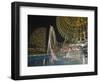 Rollercoaster and Fun Fair Amusement Park at Night, Minato Mirai, Yokohama, Japan-Christian Kober-Framed Photographic Print