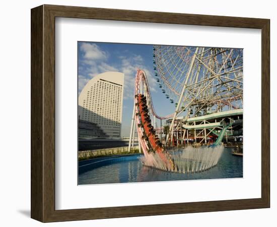 Rollercoaster and Fun Fair Amusement Park, Minato Mirai, Yokohama, Japan-Christian Kober-Framed Photographic Print