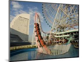 Rollercoaster and Fun Fair Amusement Park, Minato Mirai, Yokohama, Japan-Christian Kober-Mounted Photographic Print