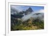 Rolling fog clouds with Reynolds Mountains at Logan Pass in Glacier National Park, USA-Chuck Haney-Framed Photographic Print