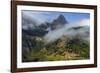 Rolling fog clouds with Reynolds Mountains at Logan Pass in Glacier National Park, USA-Chuck Haney-Framed Photographic Print