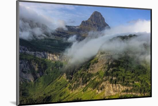 Rolling fog clouds with Reynolds Mountains at Logan Pass in Glacier National Park, USA-Chuck Haney-Mounted Photographic Print