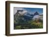 Rolling fog with Heavy Runner and Reynold Mountains at Logan Pass in Glacier National Park, USA-Chuck Haney-Framed Photographic Print