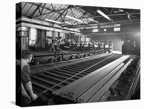 Rolling Hexagonal Rods, Edgar Allen Steel Foundry, Sheffield, South Yorkshire, 1962-Michael Walters-Stretched Canvas