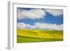 Rolling Hills of Canola and Pea Fields with Fresh Spring Color-null-Framed Photographic Print