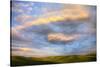 Rolling Hills of Green Spring Wheat and Evening Bright Clouds-Terry Eggers-Stretched Canvas