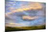 Rolling Hills of Green Spring Wheat and Evening Bright Clouds-Terry Eggers-Mounted Photographic Print