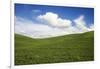 Rolling Hills of Green Spring Wheat and Puffy Clouds-Terry Eggers-Framed Photographic Print