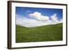 Rolling Hills of Green Spring Wheat and Puffy Clouds-Terry Eggers-Framed Photographic Print