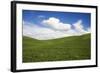 Rolling Hills of Green Spring Wheat and Puffy Clouds-Terry Eggers-Framed Photographic Print