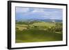 Rolling Hills of Spring Wheat Fields, Tuscany, Italy-Terry Eggers-Framed Photographic Print