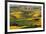 Rolling landscape of wheat fields and distant red barn viewed from Steptoe Butte, Palouse farming r-Adam Jones-Framed Photographic Print