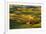 Rolling landscape of wheat fields and distant red barn viewed from Steptoe Butte, Palouse farming r-Adam Jones-Framed Photographic Print