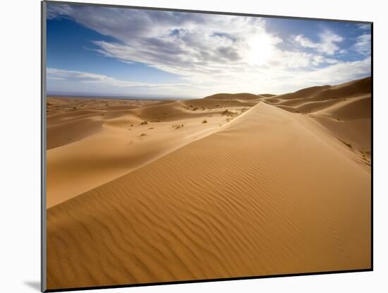 Rolling Orange Sand Dunes and Sand Ripples in the Erg Chebbi Sand Sea Near Merzouga, Morocco-Lee Frost-Mounted Photographic Print