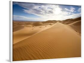 Rolling Orange Sand Dunes and Sand Ripples in the Erg Chebbi Sand Sea Near Merzouga, Morocco-Lee Frost-Framed Photographic Print