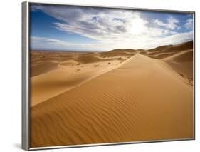 Rolling Orange Sand Dunes and Sand Ripples in the Erg Chebbi Sand Sea Near Merzouga, Morocco-Lee Frost-Framed Photographic Print