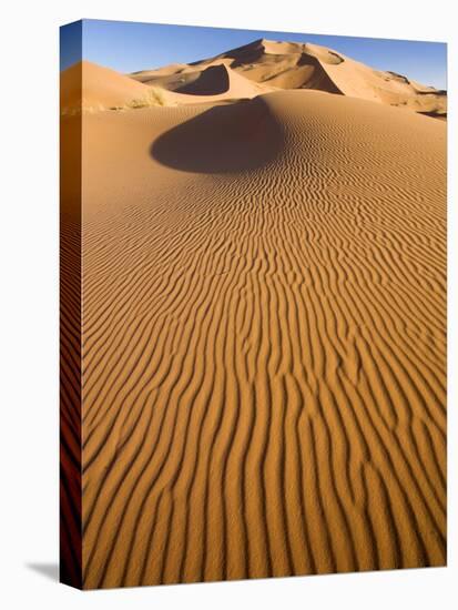 Rolling Orange Sand Dunes and Sand Ripples in the Erg Chebbi Sand Sea Near Merzouga, Morocco-Lee Frost-Stretched Canvas