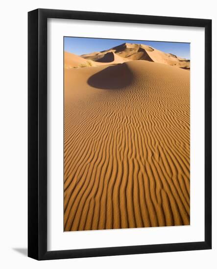 Rolling Orange Sand Dunes and Sand Ripples in the Erg Chebbi Sand Sea Near Merzouga, Morocco-Lee Frost-Framed Photographic Print