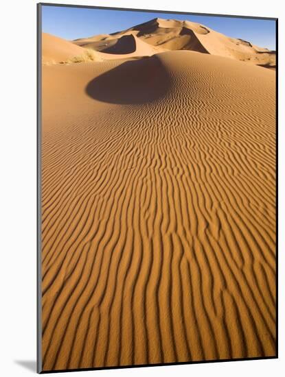 Rolling Orange Sand Dunes and Sand Ripples in the Erg Chebbi Sand Sea Near Merzouga, Morocco-Lee Frost-Mounted Photographic Print