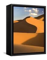 Rolling Orange Sand Dunes and Sand Ripples in the Erg Chebbi Sand Sea Near Merzouga, Morocco-Lee Frost-Framed Stretched Canvas