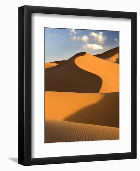 Rolling Orange Sand Dunes and Sand Ripples in the Erg Chebbi Sand Sea Near Merzouga, Morocco-Lee Frost-Framed Premium Photographic Print