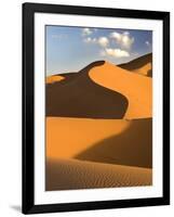 Rolling Orange Sand Dunes and Sand Ripples in the Erg Chebbi Sand Sea Near Merzouga, Morocco-Lee Frost-Framed Photographic Print