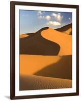 Rolling Orange Sand Dunes and Sand Ripples in the Erg Chebbi Sand Sea Near Merzouga, Morocco-Lee Frost-Framed Photographic Print