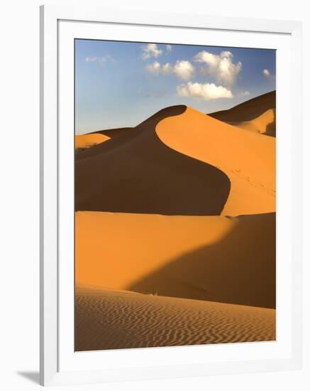 Rolling Orange Sand Dunes and Sand Ripples in the Erg Chebbi Sand Sea Near Merzouga, Morocco-Lee Frost-Framed Photographic Print