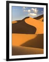 Rolling Orange Sand Dunes and Sand Ripples in the Erg Chebbi Sand Sea Near Merzouga, Morocco-Lee Frost-Framed Photographic Print