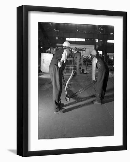 Rolling Steel Bars, Park Gate Iron and Steel Co, Rotherham, South Yorkshire, 1964-Michael Walters-Framed Photographic Print