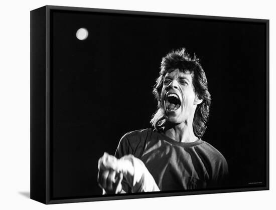 Rolling Stones Lead Singer Mick Jagger Performing at Live Aid-null-Framed Stretched Canvas