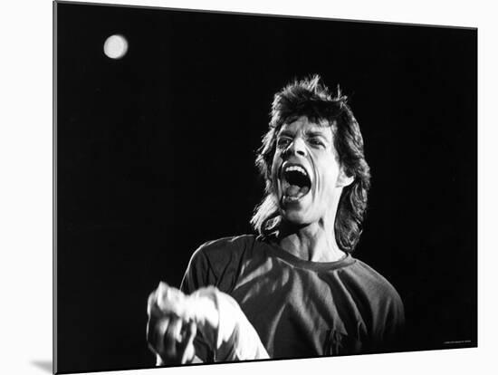 Rolling Stones Lead Singer Mick Jagger Performing at Live Aid-null-Mounted Premium Photographic Print