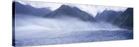 Rolling Waves and Mountains, Tahiti, French Polynesia-null-Stretched Canvas