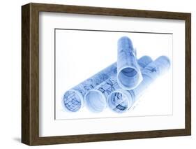 Rolls of Architecture Blueprints and House Plans--Vladimir--Framed Photographic Print