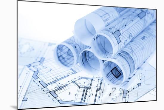 Rolls of Architecture Blueprints and House Plans--Vladimir--Mounted Photographic Print