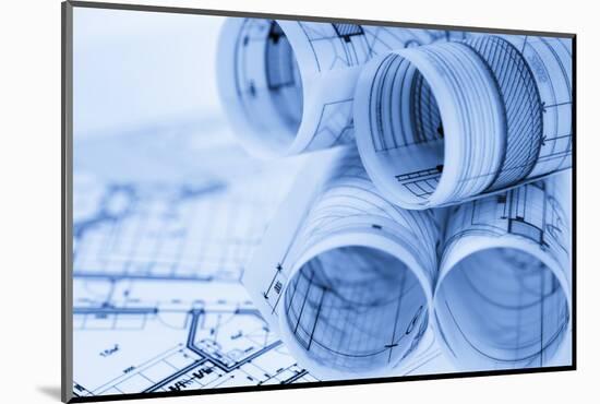 Rolls of Architecture Blueprints and House Plans--Vladimir--Mounted Photographic Print