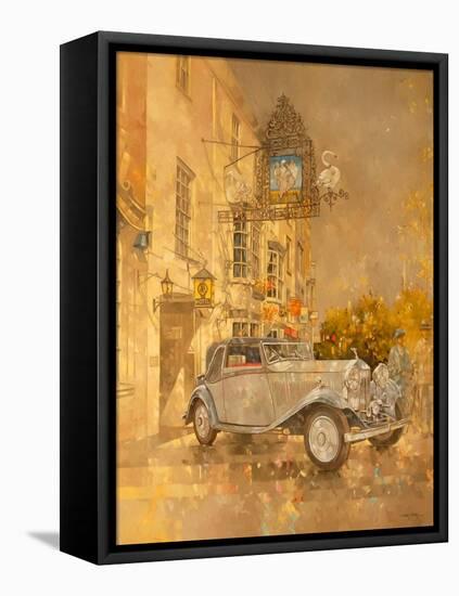 Rolls Royce outside the Swan Hotel, Market Harborough-Peter Miller-Framed Stretched Canvas