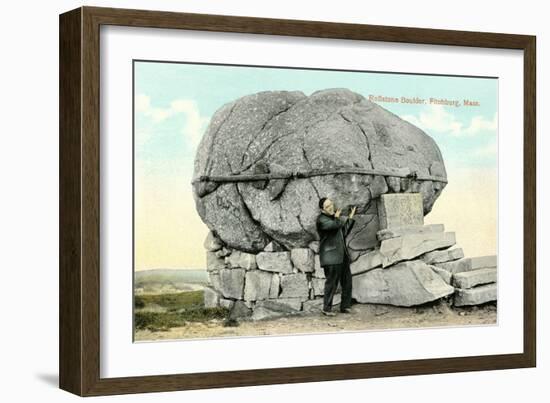 Rollstone Boulder, Fitchburg-null-Framed Art Print